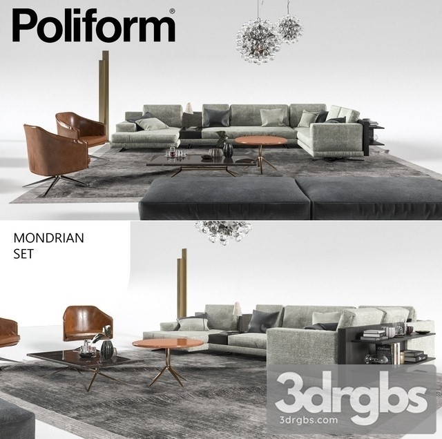 Set from Poliform Mondrain 3dsmax Download - thumbnail 1