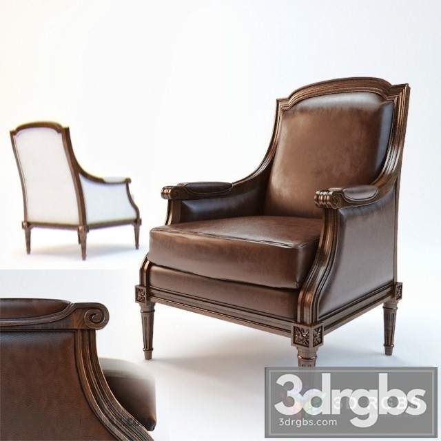 Maitland Smith Louis Arm Chair 3dsmax Download - thumbnail 1