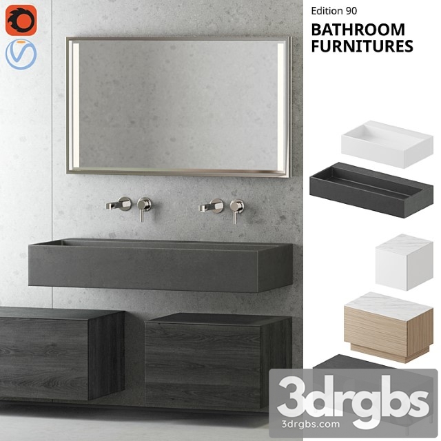 Furniture for Bathroom Keuco Edition 90 3dsmax Download - thumbnail 1