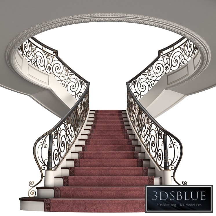 Mansion staircase 3DS Max - thumbnail 3