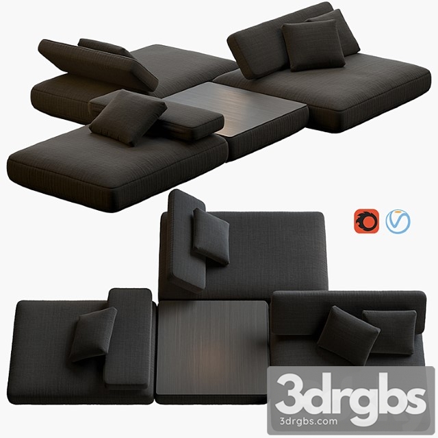 Agio sofa paola lenti 2 3dsmax Download - thumbnail 1