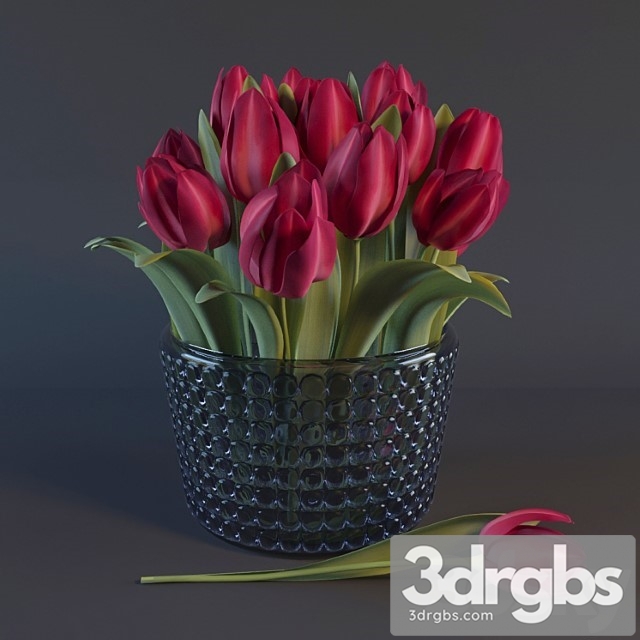 Red Tulips 1 3dsmax Download - thumbnail 1