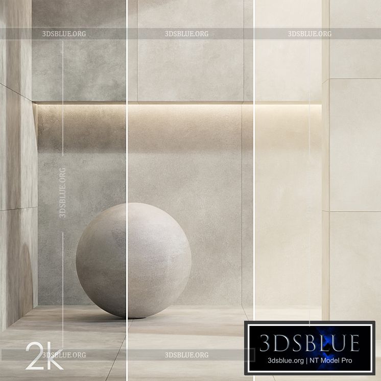 Caesar Set 32 – Concrete Porcelain Tiles BUNDLE – 3 types: Grey Light Grey Beige 3DS Max - thumbnail 3