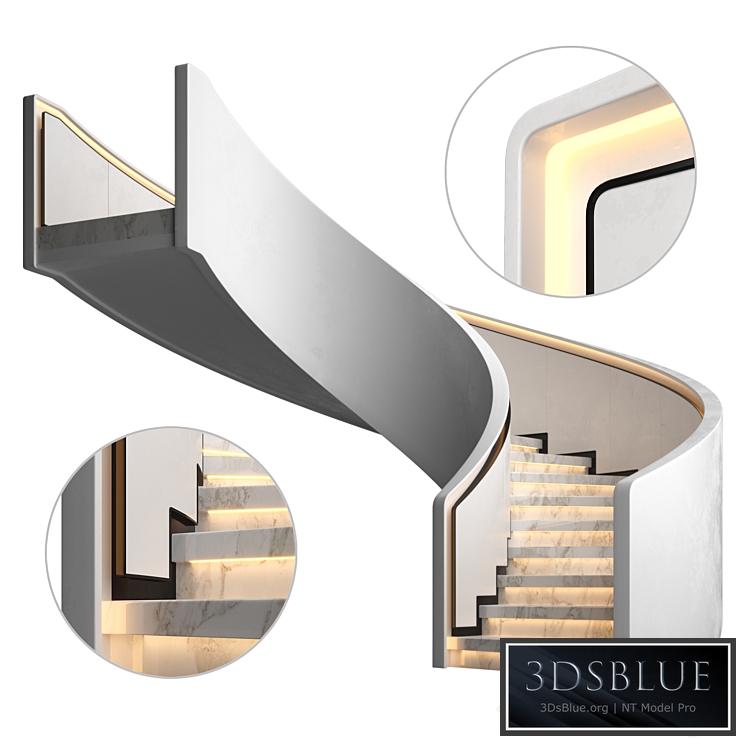 Spiral staircase 8 3DS Max - thumbnail 3