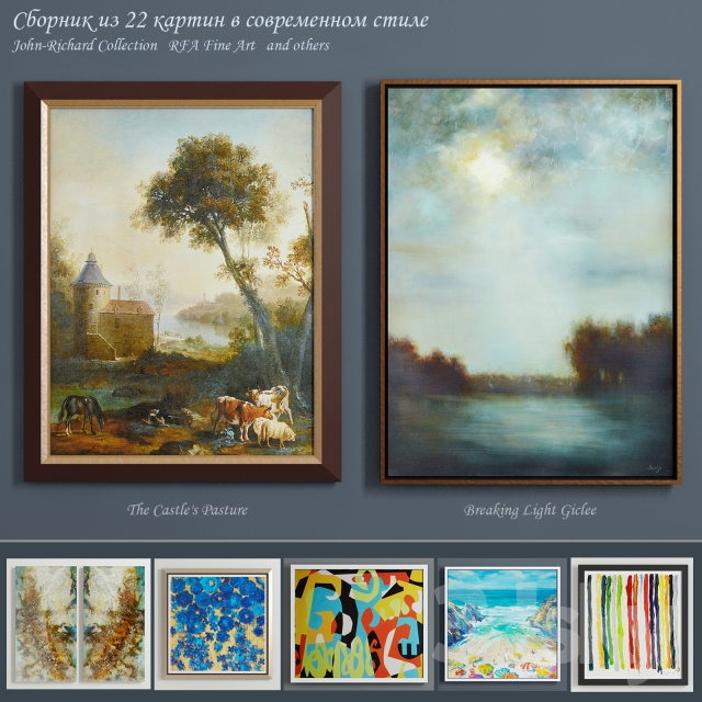 Collection of contemporary paintings (set-8) 3DS Max - thumbnail 3