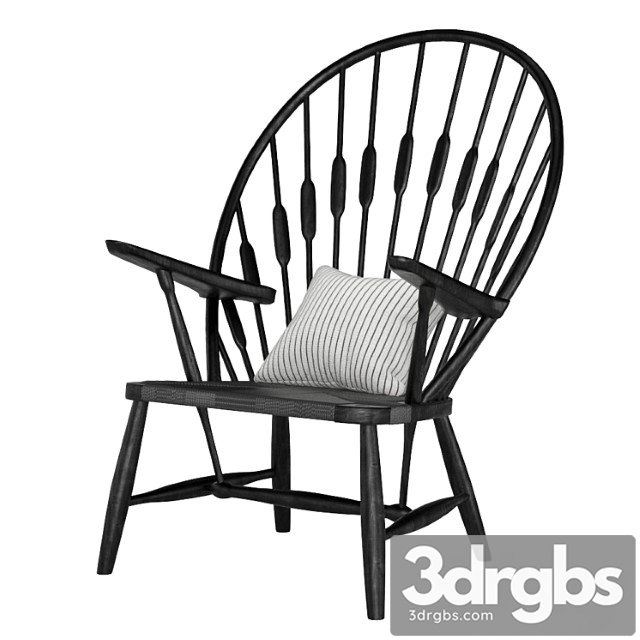 Peacock Lounge Chair Pp550 Black 3dsmax Download - thumbnail 1