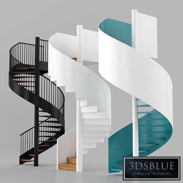 Spiral staircases 3DS Max - thumbnail 3