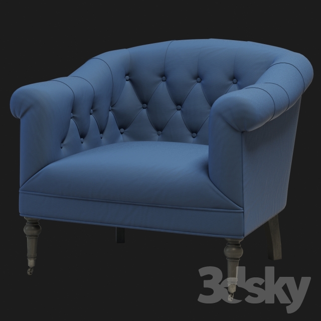 Eichholtz Bentley Chair Blue 3DS Max - thumbnail 3