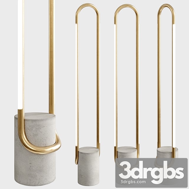 Beau Brass LED Floor Lamp 3dsmax Download - thumbnail 1