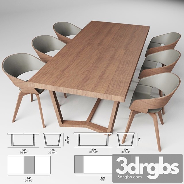 Table Chair Alf Cartesio 20 Costanza 3dsmax Download - thumbnail 1