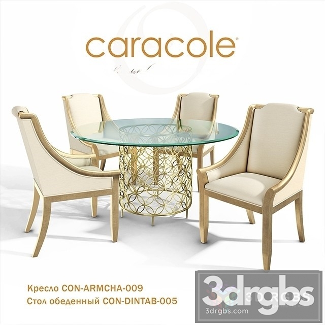 Caracole Dining Set 3dsmax Download - thumbnail 1