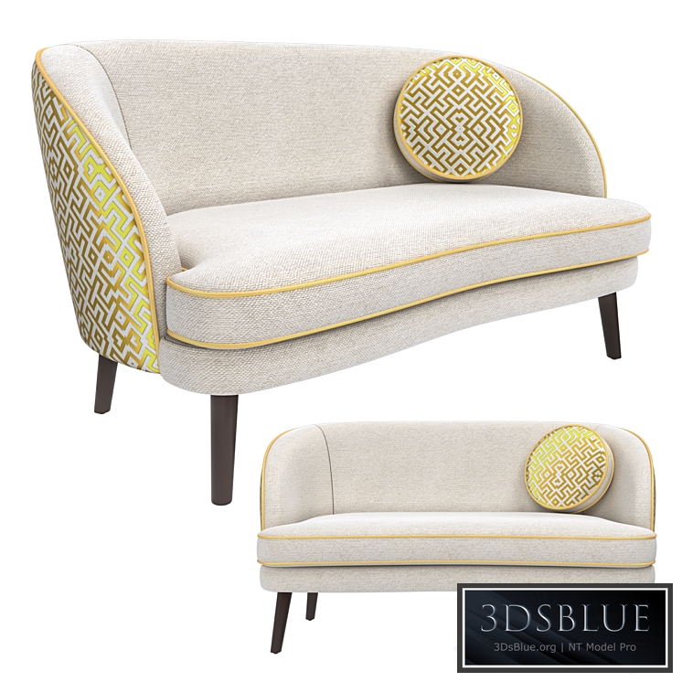 Gertie 2 seater sofa 3DS Max - thumbnail 3
