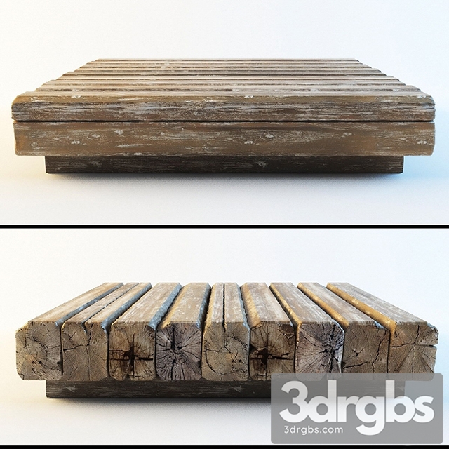 Coffee Table Wood Rustic 3dsmax Download - thumbnail 1