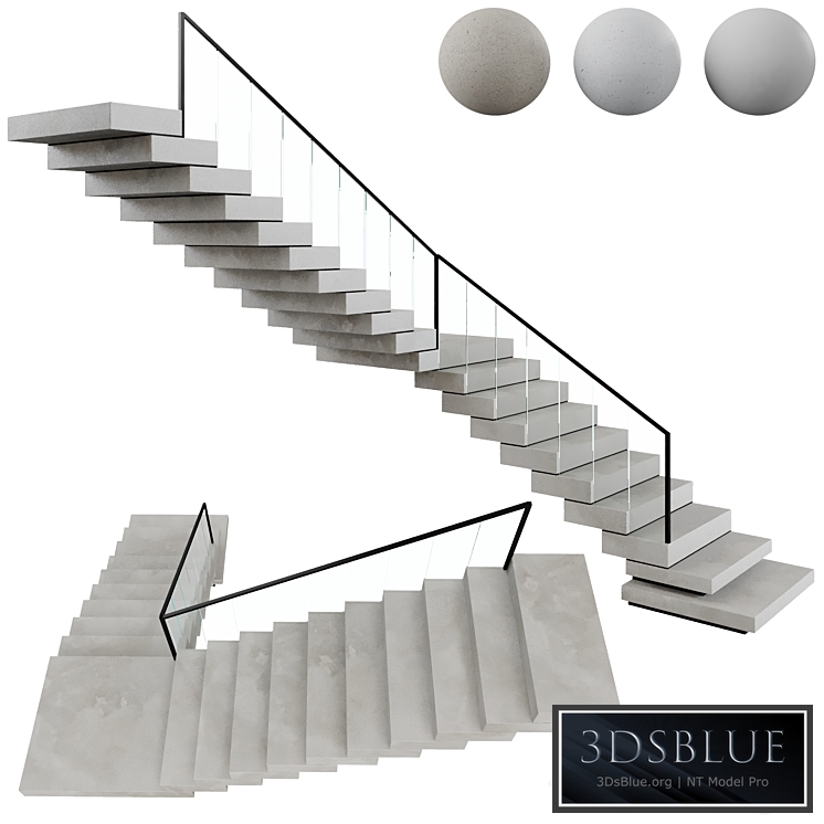 Stairs V07 3DS Max - thumbnail 3
