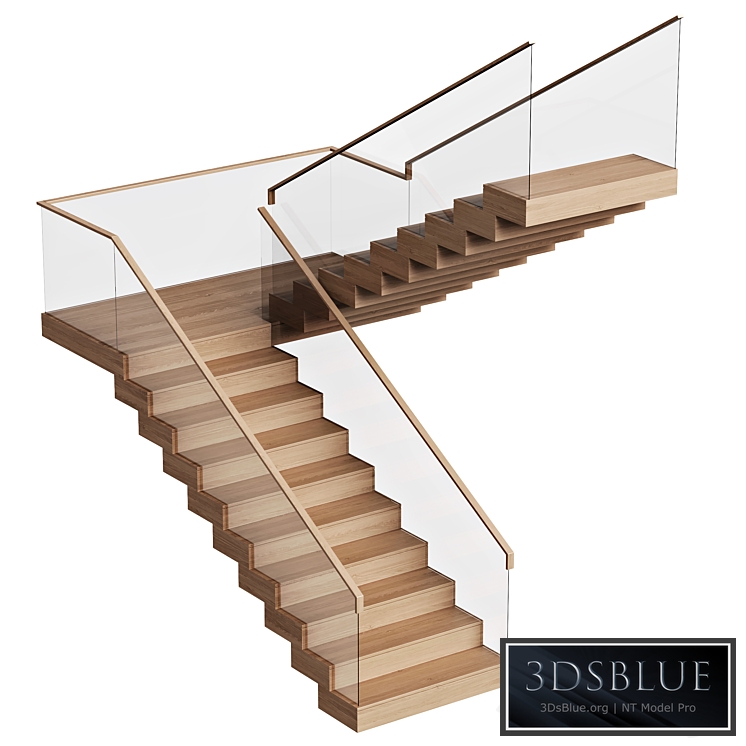 Stairs wooden 3DS Max - thumbnail 3