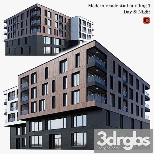 Apartment Building 7 3dsmax Download - thumbnail 1