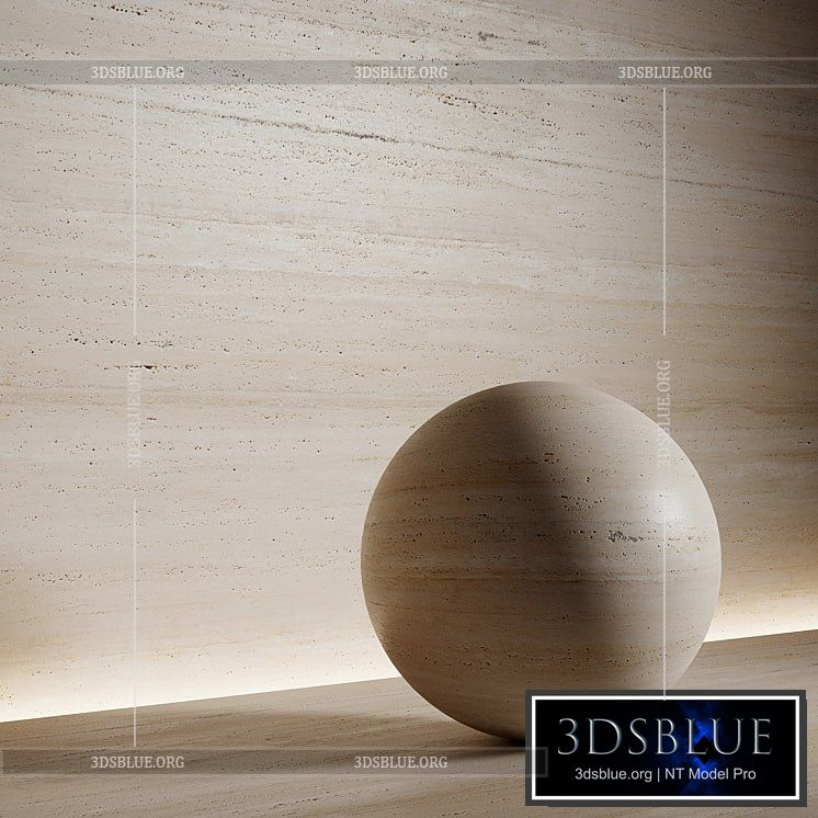 Stone material travertine 5 pbr seamless 3DS Max - thumbnail 3