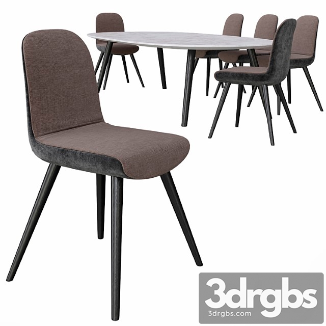 Poliform mad dinning table & chair 2 3dsmax Download - thumbnail 1