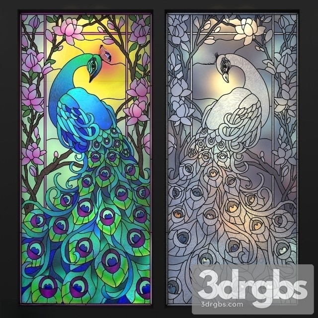Stained Glass Peacock 3dsmax Download
