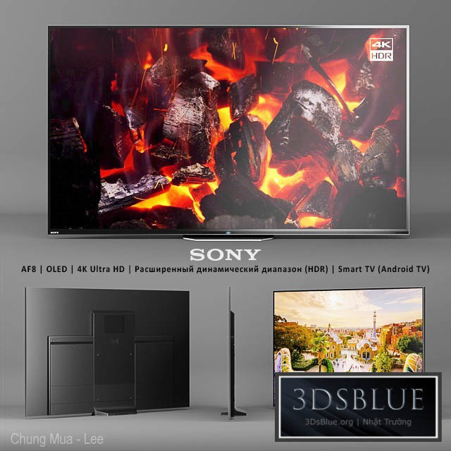 Sony AF8 | OLED | 4K Ultra HD | (HDR) | Smart TV (Android TV) 3DS Max - thumbnail 3