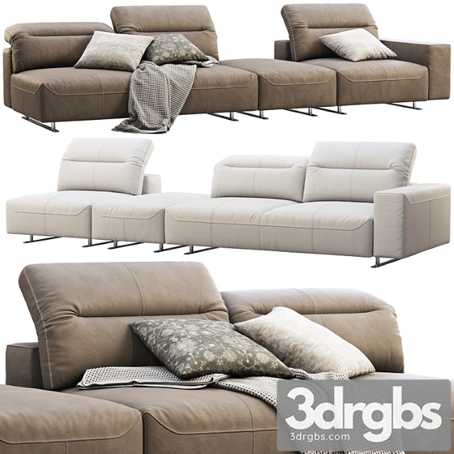 Boconcept hampton modular leather sofas (2 options) 2 3dsmax Download - thumbnail 1
