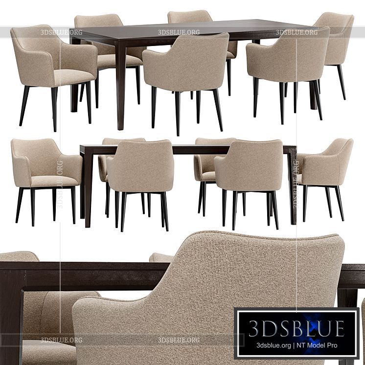 Moscow dining chair and Mavis table 3DS Max - thumbnail 3