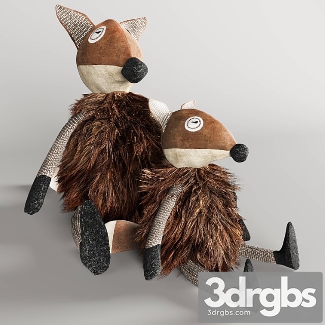 Toy Wooly plush fox 3dsmax Download - thumbnail 1