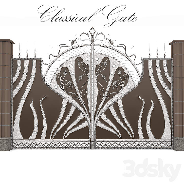 Classical forged gate 3DS Max - thumbnail 3