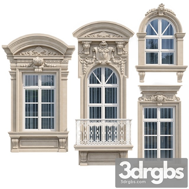 Windows In The Style Of Modern Classic 8 3dsmax Download
