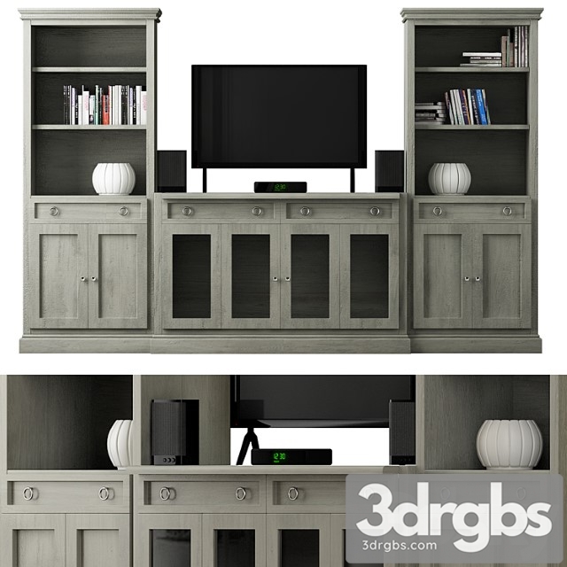 Cameo 4-piece gray storage bookcase entertainment 3dsmax Download