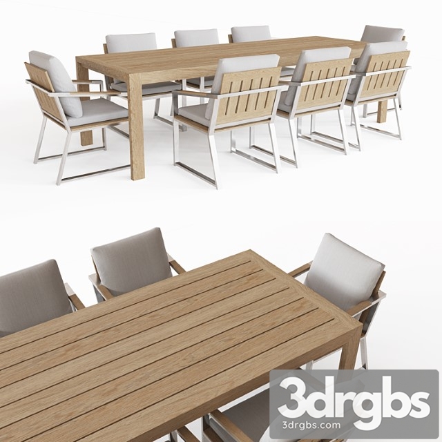 Aegean teak rectangular dining table 2 3dsmax Download - thumbnail 1