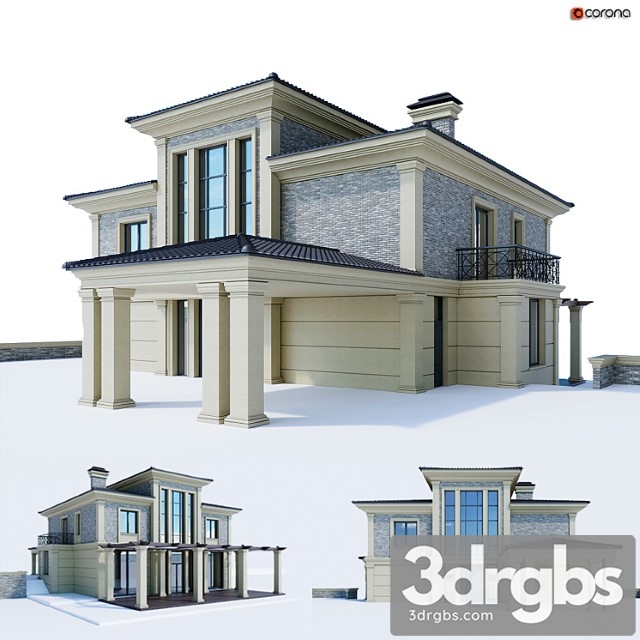 Building Classic House 3dsmax Download - thumbnail 1