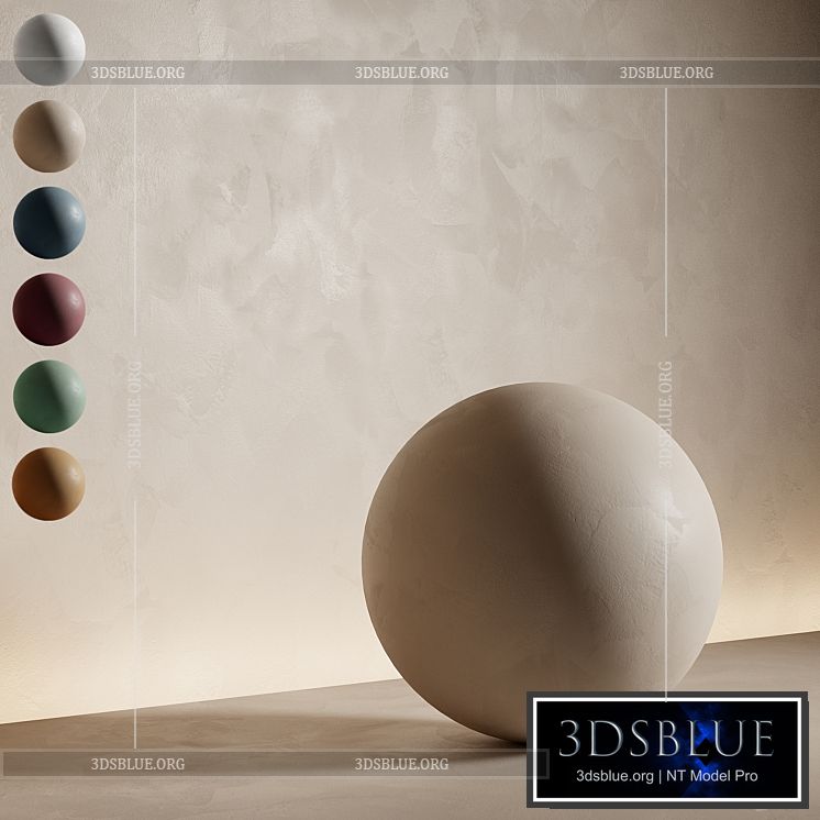 Decorative plaster. Seamless decorative plaster material 6 colors. 41 3DS Max - thumbnail 3