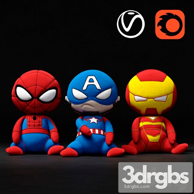 Toy Marvel Soft Toys Superheroes 3dsmax Download - thumbnail 1