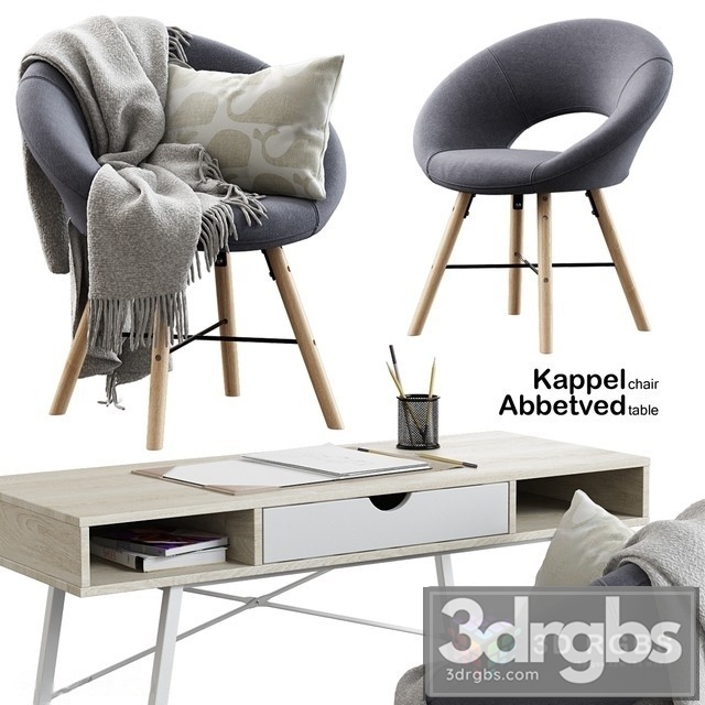 Kappel Chair  Abbetved Table 3dsmax Download - thumbnail 1
