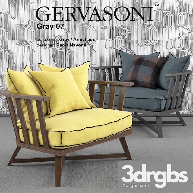 Gervasoni gray 07 armchair 3dsmax Download