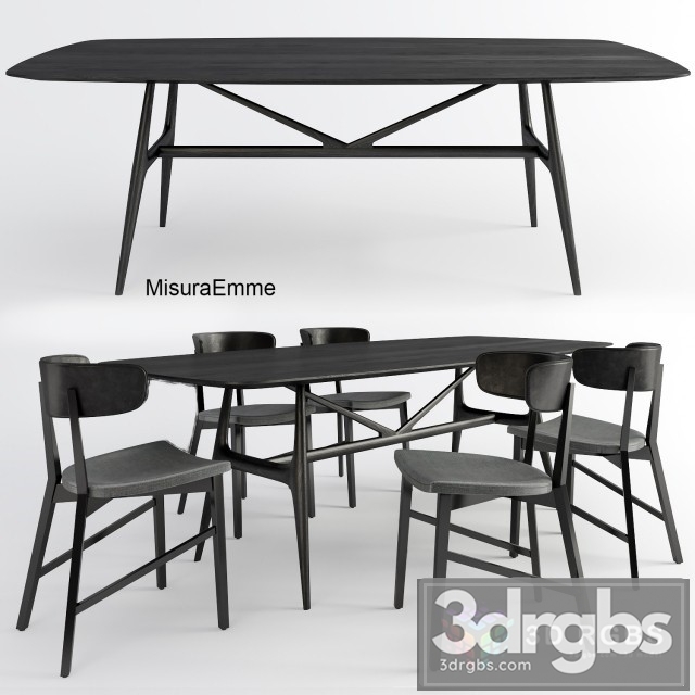 Misura Emme Table and Chair 3dsmax Download - thumbnail 1