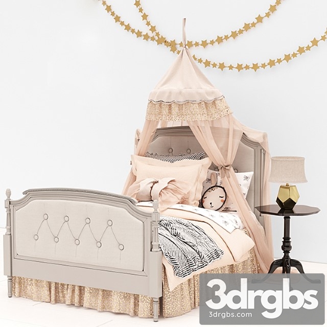 Pottery Barn Kids Blythe Tufted Bed 3dsmax Download - thumbnail 1
