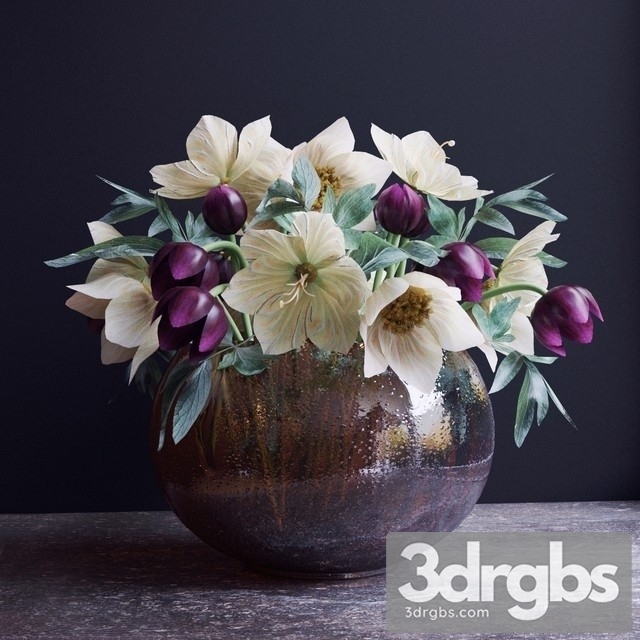 Bouquet Flowers Vase 5 3dsmax Download - thumbnail 1