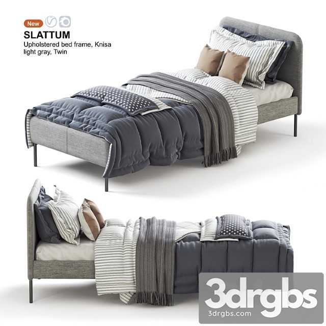 Ikea Slattum Krovat Ikea Slattum Twin Bed 3dsmax Download - thumbnail 1