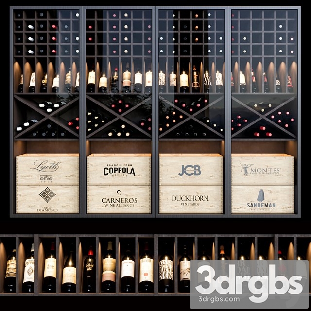 Wine shelf 04 3dsmax Download