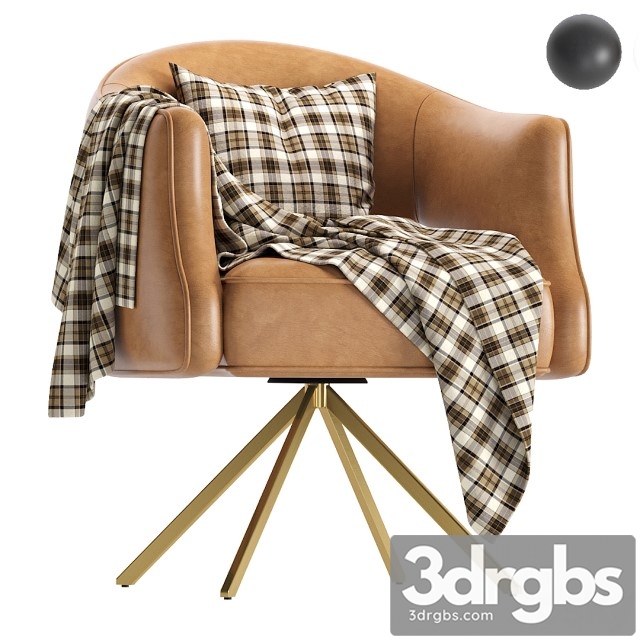 Coco Republic Terrace Desk Chair Leather 3dsmax Download - thumbnail 1