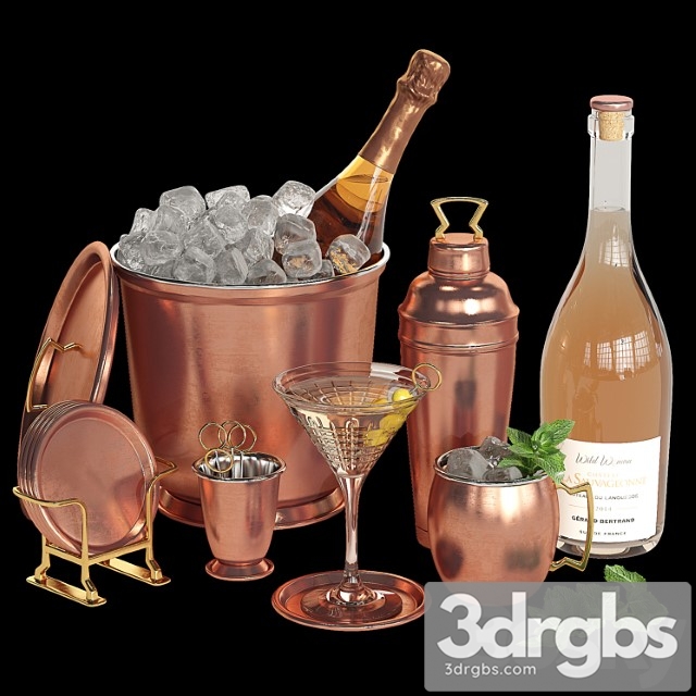 Potterybarn copper bar accessories 3dsmax Download
