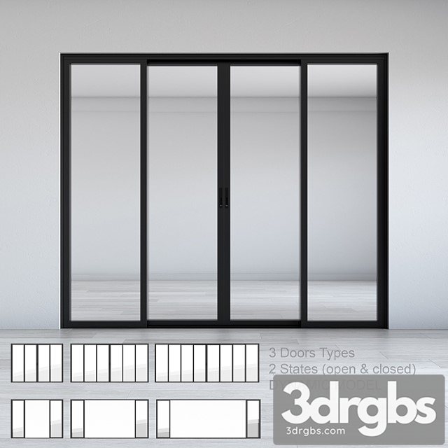 Dynamic sliding doors set 02 3dsmax Download