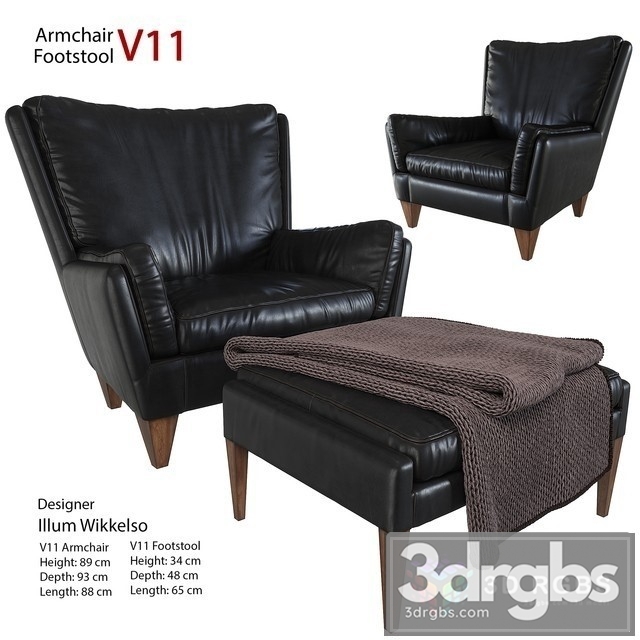 Footstool V11 Armchair 3dsmax Download - thumbnail 1
