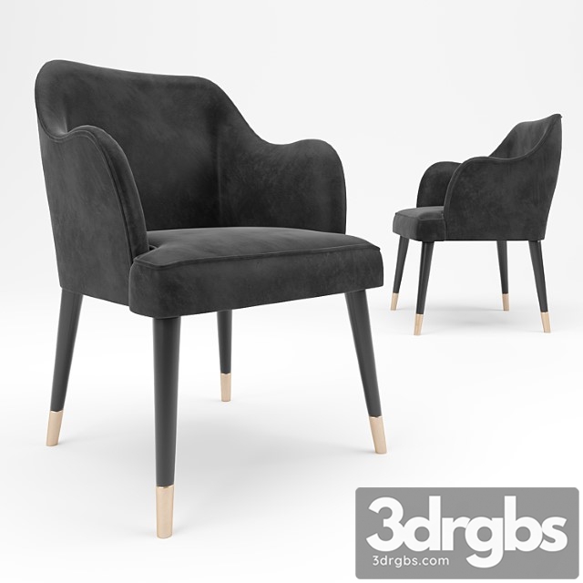 Vicky armrests wheels dinner chair 2 3dsmax Download - thumbnail 1