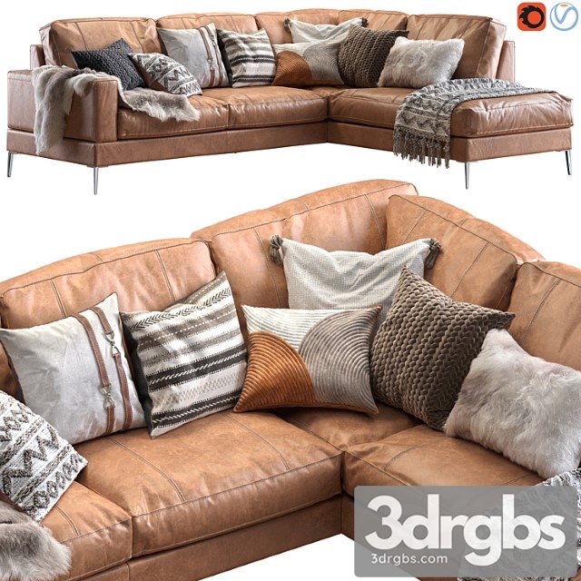 Capri sectional sofa  2 3dsmax Download - thumbnail 1