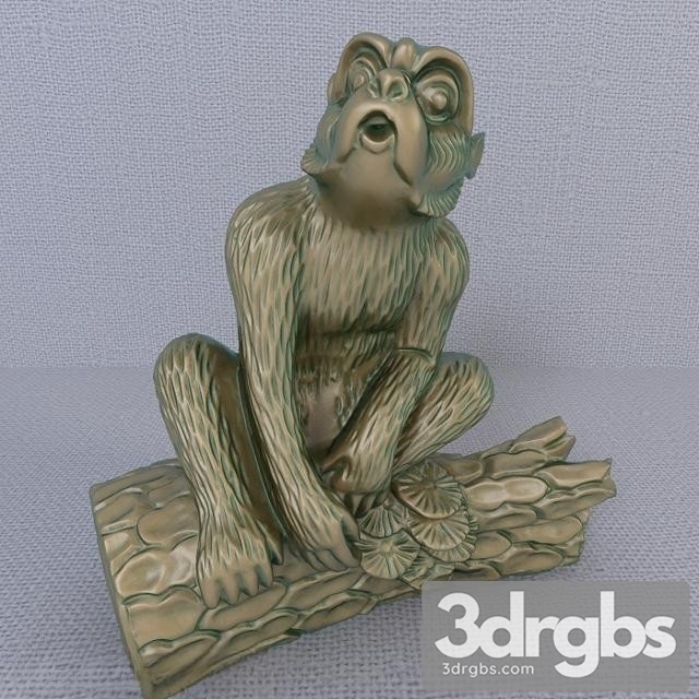 12 Bronze Zodiac Animals Monkey 3dsmax Download - thumbnail 1