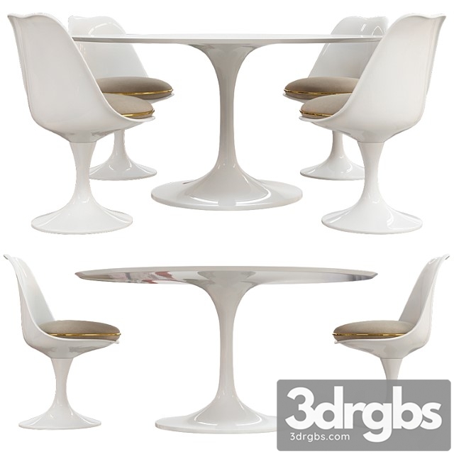 Saarinen Tulip Table Chairs 3dsmax Download