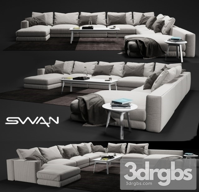 Swan Hills Sofa 3dsmax Download - thumbnail 1